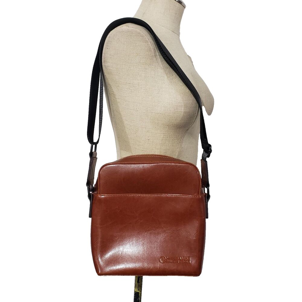 New Herbalife Nutrition Brown Leather Messenger Crossbody Bag